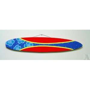  Blue Red Wood Surfboard Wall Art