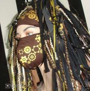 DIY SteamPunk Gears Cogs Brown Gold Surgical Mask Cyber  