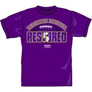  Baltimore Football Restored Purple T Shirt Sports 