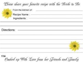 Bridal Shower Recipe Cards 40 Quantity Personalized  