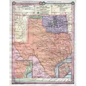  Monteith 1885 Antique Map of Texas