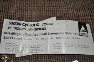 SUNTOUR CYCLONE 7000 BICYCLE accushift Downtube mount & DERAILLEUR 