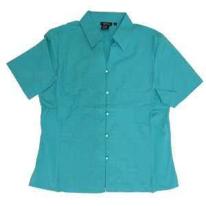  Afiva Womens Button Up Shirt Teal XLarge 