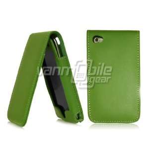 GREEN LEATHER CLUTCH CASE + LCD SCREEN PROTECTOR for IPOD TOUCH 4 4TH 