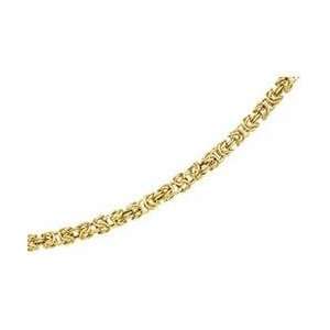  14K Yellow Gold Solid Byzantine Chain   7 inches: Sports 