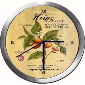  HEINZ 14 Inch Coffee Metal Clock Quartz Movement: Kitchen 