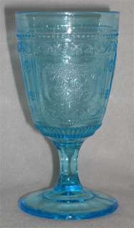 Bryce blue WILLOW OAK goblet EAPG  