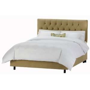   : Tufted Bed in Velvet Honey Size: California King: Furniture & Decor