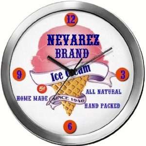  NEVAREZ 14 Inch Ice Cream Metal Clock Quartz Movement 