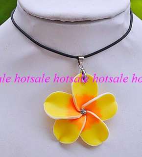 wholesale 24strs polymer clay flower pendants neckaces  
