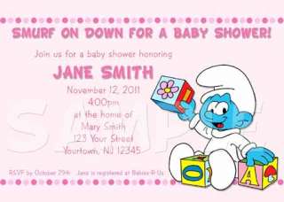SMURFS Baby Shower Invitation  
