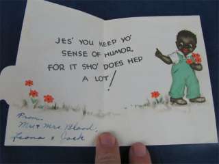 Antique 1939 Hallmark Racist Humor Get Well Soon Card  