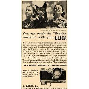  1938 Ad E Leitz Inc Leica Candid Camera German Shepherd 
