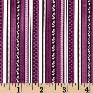   Journal Ribbon Stripe Plum Fabric By The Yard Arts, Crafts & Sewing
