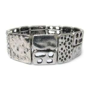   : Burnished Silvertone Metal Stretch Bangle Fashion Bracelet: Jewelry