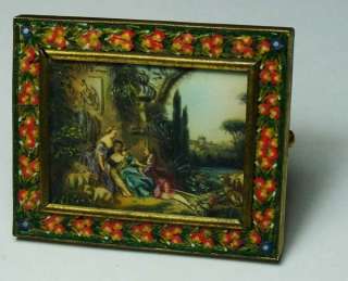 Lovely micromosaic picture frame miniature hand painted  