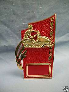 Stand up SNOWMOBILE Award trophy party favors red  