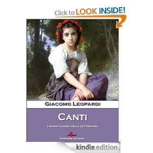 Canti (Italian Edition): Giacomo Leopardi:  Kindle Store