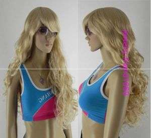 NEW COSPLAY LONG BLONDE CURLY WOMENS FULL WIG +gift  