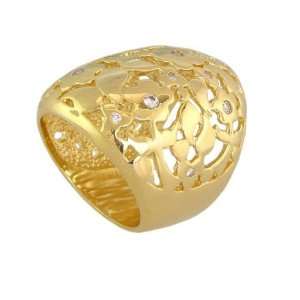 Lauren G Adams Flowers By Orly 18K Gold Plated Dome Ring With Flower 