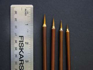 Lot of 4 Tiny Little Brushes for Drawing Details / ACEO  
