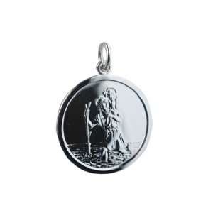   25mm round St Christopher with car boat train plane on back: Jewelry