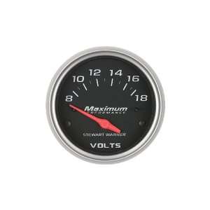    Stewart Warner 114200 Black 2 1/16 Voltmeter Gauge: Automotive