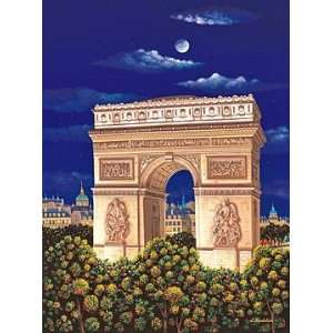     Arc de Triomphe Serigraph on Gesso Board: Arts, Crafts & Sewing