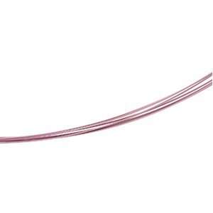  Stls Steel 7 Row Pink Cosmos Coated Cable 14k Clasp 16 In 
