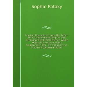   German Edition): Sophie Pataky: 9785877347571:  Books
