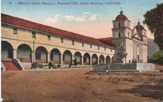 Mission in Santa Barbara CA Pre 1920 Postcard  