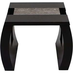   Toned Square End Table w/ Contoured Legs in Dark Walnut: Home