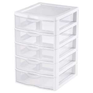  Sterilite Clearview Small 5 Drawer Unit, 4 Pack