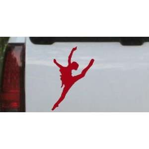Dancer Silhouettes Car Window Wall Laptop Decal Sticker    Red 12in X 