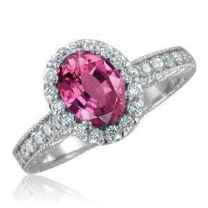  Vintage Inspired Natural Pink Sapphire Diamond Engagement 