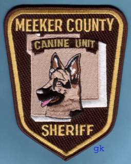 MEEKER MN SHERIFF K9 UNIT GERMAN SHEPHERD POLICE PATCH  