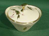 c956 Handpainted Porcelain Covered Candy Box w/ flowers  