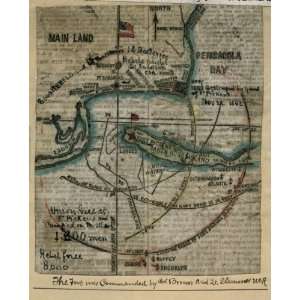  Civil War Map Fort Pickens, Florida.: Home & Kitchen