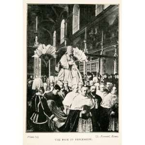  1902 Print Pope Procession Christian Leo XIII Vincenzo 