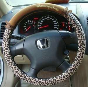   brown leopard print Car Steering Wheel holder Cover Case M  