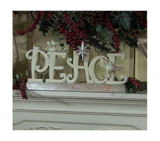 PEACE Accented Resin Christmas Greeting Sign Valerie Parr Hill  
