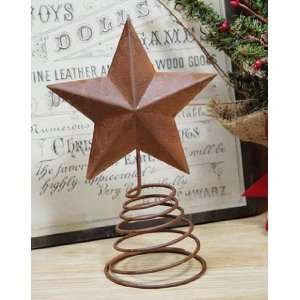   Rusted Primitive Star Tree Topper with Springy Base: Kitchen & Dining