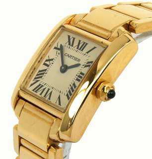 TRENDY CARTIER TANK FRANCAISE 18K SOLID GOLD LADIES WRIST WATCH  