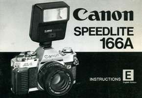 Canon Speedlite 166A Instruction Manual: Original. English, 31 pages 