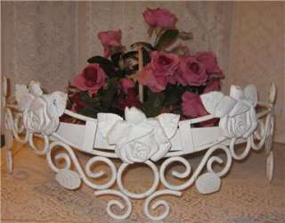 VINTAGE CAST IRON AND TOLE BED CROWN shabby