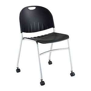   Seat & Back Stacking Chair w Casters   Set of 2