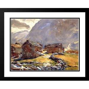   , John Singer 36x28 Framed and Double Matted Simplon Pass Chalets