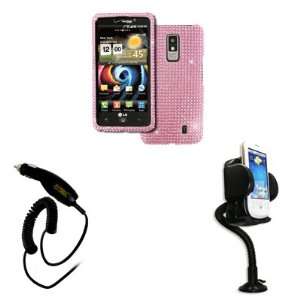 EMPIRE LG Spectrum VS920 Full Diamond Bling Design Case Cover (Pink 