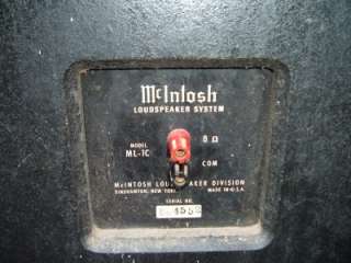 Vintage McIntosh ML1C SPEAKERS ? FORCE WOOFERS ? Mac speaker pair 