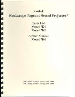 kodak kodascope pageant sound projector repair manual reprint 122 